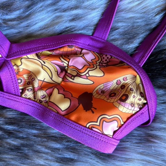 Solstice Intimates *NEW* *Limited Edition* Butterfly Print Bikini Swim Top - Picture 2 of 12